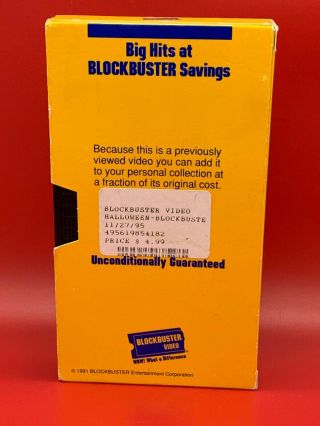Halloween - VHS Blockbuster Video Blue Case Rare 2