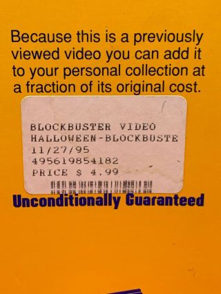 Halloween - VHS Blockbuster Video Blue Case Rare 3