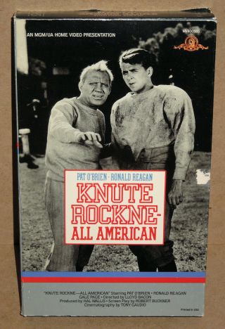 Knute Rockne: All American (vhs,  1985,  Mgm/ua) Rare Big Box