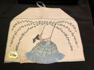 Vtg Nwt Imperial 100 Belgian Linen “lady In Swing” Toaster Cover Cozy -