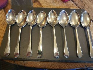 Old English Pattern Cronium Plated Dessert Spoons Set Of 8