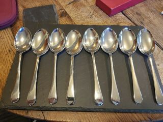 Old English Pattern Cronium Plated Dessert Spoons Set Of 8 2