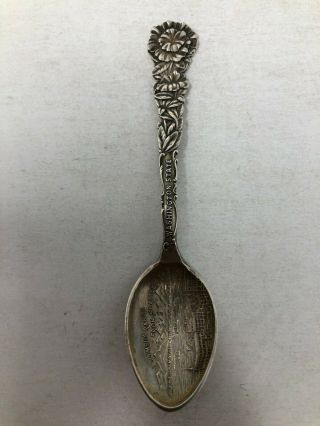 Mayer Bros Sterling Souvenir Spoon Rhododendron Olympic Range From Seattle Wa