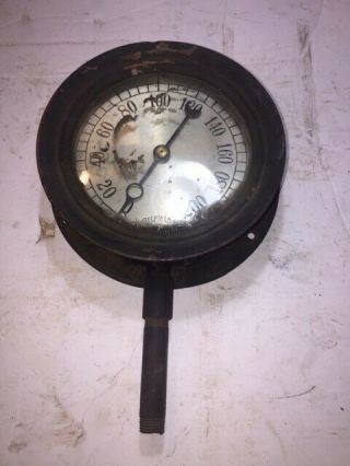 H.  Biefeld Pressure Gauge 0 - 200 Vintage Antique Steam Punk 6 " Diameterpsi