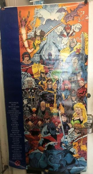1992 Vintage Jim Lee X - Men Door Poster 121 Huge Rare Psylocke Rogue Make Offer