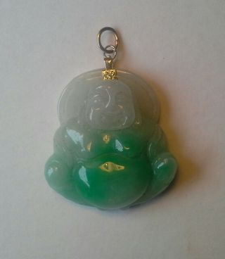 Antique Chinese Jade Sitting Buddah Pendant For Necklace