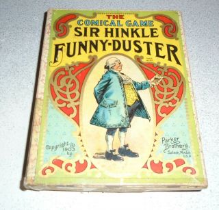 Antique 1903 Parker Brothers Card Game The Comical Game Sir Hinkle Funny - Duster
