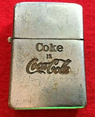 Vintage Coca Cola Zippo 5 Barrel Hinge Coke Rare Soda Fountain Sign 2032695