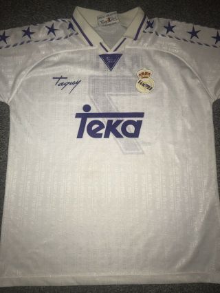 Real Madrid Taguy Home Shirt 1994/96 Raul 7 Large Rare And Vintage