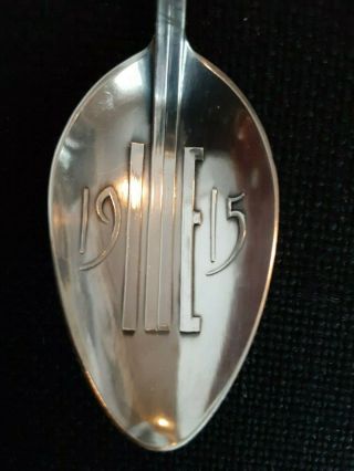 Antique Sterling Silver Souvenir Spoon Panama Pacific International Expo 1915 3