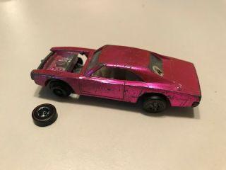 Rare Cap Wheel Variation Custom Charger Hot Pink Redline Vintage 1969