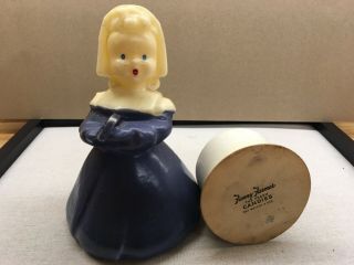 Antique Vintage Fanny Farmer Thanksgiving Wax Puritan Girl Candy Container