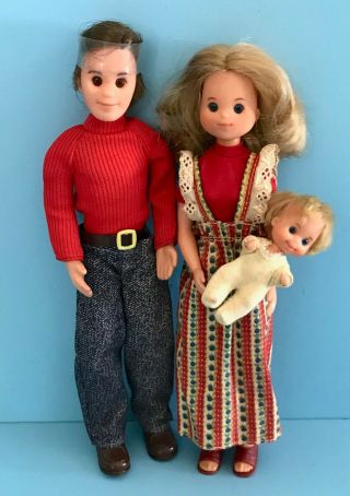 Vintage 1974 Mattel Sunshine Family Dolls Steve Stephie Sweets W/ Clothes,  Shoes