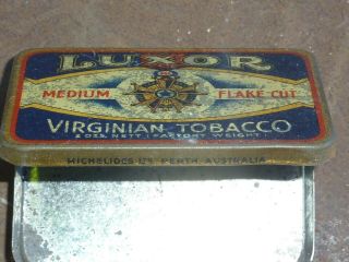 Luxor Tobacco Tin 2oz Perth Australian Medium Flake Cut Michelides LTD rare 3