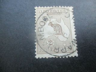 Kangaroo Stamps: 2/ - Brown 1st Watermark Great Postmark - Rare (c177)