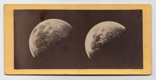 L.  M.  Rutherford: The Moon Rare 1860s Stereoview Lunar Sv Stereo Card