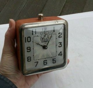 Rare Vintage Gilbert Usa Wind Up Shelf Clock Alarm Desk Bureau Clock Look Wow Nr