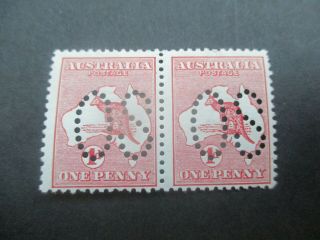 Kangaroo Stamps: 1d Red Large Perf Os Watermark - Rare (c272)