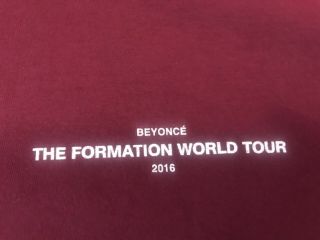 Beyonce The Formation World Tour 2016 Rare Burgundy Local Crew T Shirt Men 