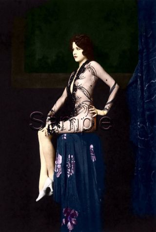 Ziegfeld Follies Girl Jean Ackerman Showgirl 1920s Tinted Photo Canvas Art Print