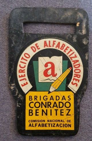 Rare Cuba Revolution Literacy Campaign Militia Patch Uniform 1960s