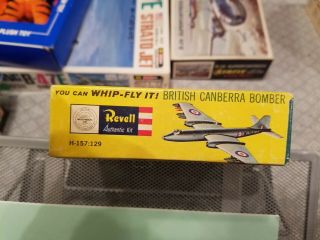 Vintage Revell H - 157:129 Whip - Fly It British Canberra Bomber 1961 Rare 2