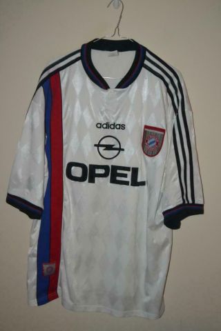 Rare Bayern Munich 1995 - 1996 Adidas Opel Away Shirt Xxl Mens