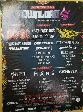 Angus Young (ac/dc) Hand Signed Download Festival Poster - Rare Autographed