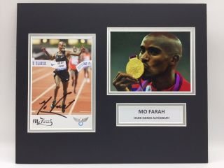 Rare Mo Farah Olympics Signed Photo Display,  Autograph London 2012