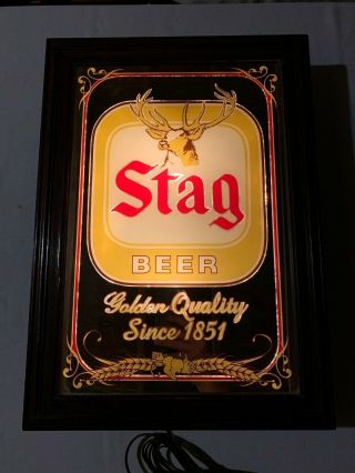 Vintage Stag Beer Lighted Sign Rare