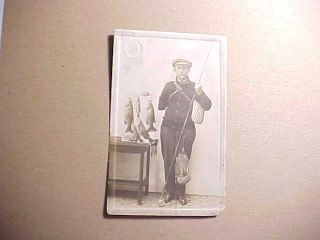 1910 Rppc Real Photo Ohio Fisherman With Fly Rod String Of Bass Creel Net Vg,