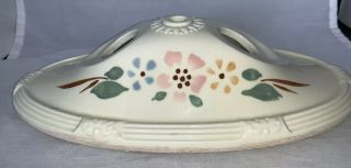 Vintage Porcelain Ceramic Double Socket Ceiling Light Fixture Floral Design
