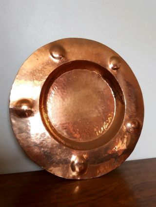 Arts And Crafts Copper Plate Hammered Copper Dish