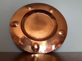 ARTS AND CRAFTS COPPER PLATE HAMMERED COPPER DISH 2