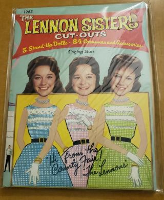 Vintage 1963 The Lennon Sisters The County Fair Paper Doll Cut Outs Uncut