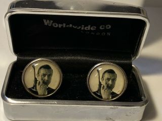 Rare Vintage James Bond 007 (sean Connery) Cufflinks With Box