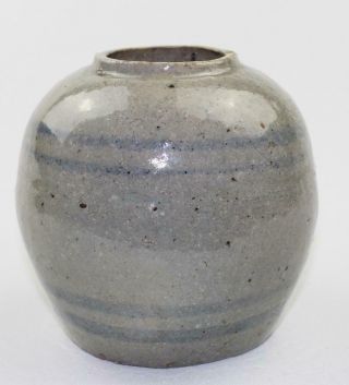 Rare Very Old Antique Chinese Double Blue Lines Glazed Ginger Jar Possibly Song