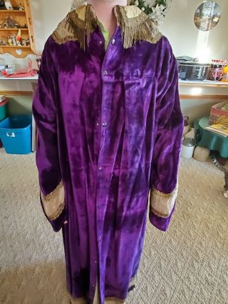 Antique Odd Fellows Purple Velvet King Robe