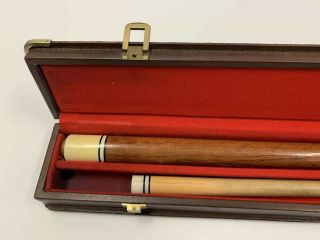 Vintage Hubler Custom Maple Pool Cue 1970’s Brass Pin Shaft Rare Cue With Case