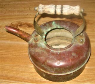 Antique Solid Copper Tea Kettle Pot Unique " Simplex " Design Made In England