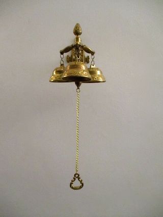 Vintage Victorian Style Solid Brass Wall Mount House Door Bell Wind Chime