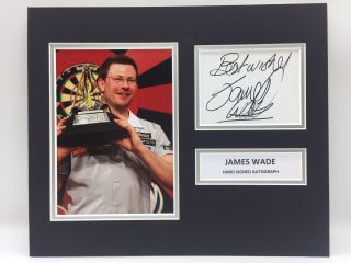 Rare James Wade Darts Signed Photo Display,  Autograph Darts Premier League