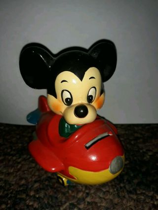 Extremely Rare Vintage Handpainted Mickey Mouse Bobble Head Coin Bank