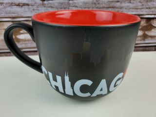 Rare Black Red White Disney Store Mickey Mouse Mug Chicago Illinois City Skyline