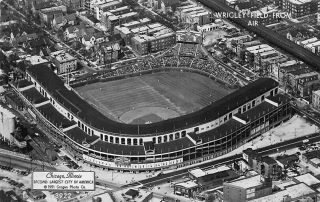 Chicago Il Wrigley Field Baseball Aerial View Rare Real Photo Postcard