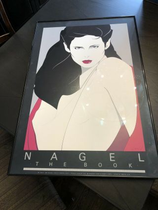 Rare Patrick Nagel Sexy “the Book” Litho Alluring Lady Sip Signed 24x36”