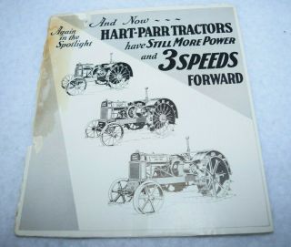 Antique Hart Parr Tractor Brochure 1927