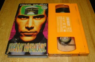 Johnny Mnemonic (vhs,  1995) Keanu Reeves Dolph Lundgren Sci - Fi Rare Orange Tape
