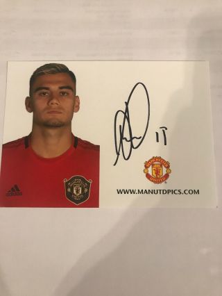 Manchester United Fc Andreas Pereira Rare Hand Signed Club Card