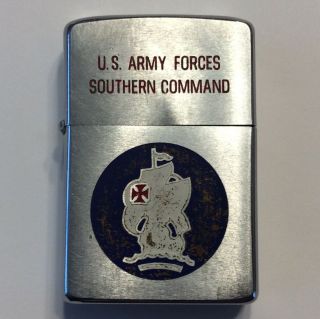 Rare 1972 Us Army Forces Southern Command Zippo Lighter Vietnam Era